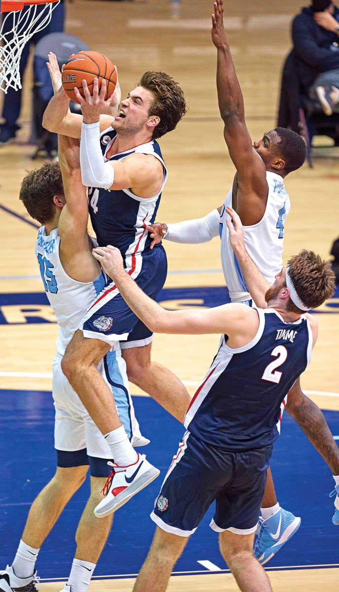 The Zags’ coach has enjoyed consistent success over two decades, but his current squad, led by Kispert (24), boasts his most explosive offense.